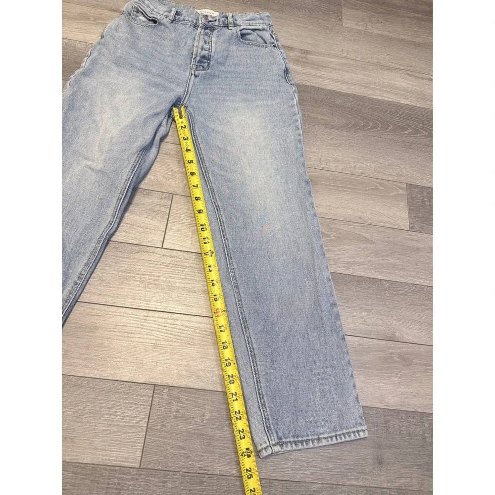 PacSun High Rise Straight Jeans Womens 24 Light Blue Wash Button Fly Denim